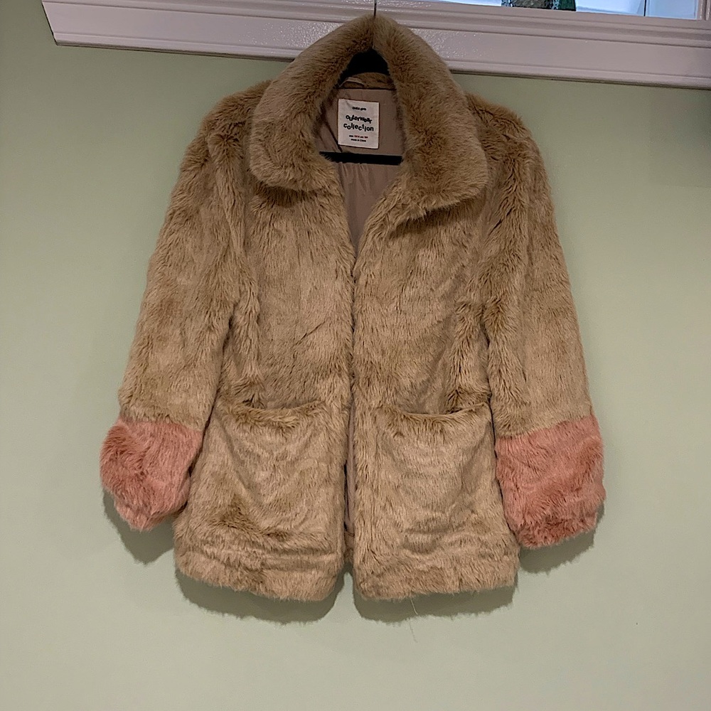 ZARA girls fur coat